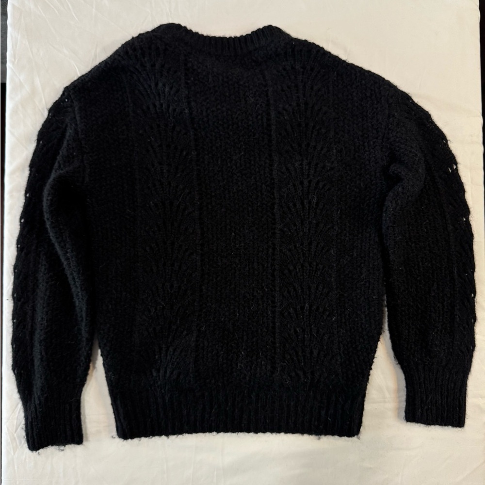 Rails Mara Black Wool-Alpaca Blend Textured Knit Sweater – XS - Picture 7 of 13